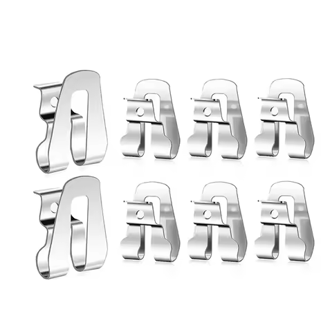 8 Piece Belt Clip For Ryobi Silver Stainless Steel For Ryobi And Ridgid 18 Volt Tools 633586002, For