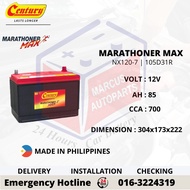 CENTURY MARATHONER MAX NX120-7 | N70Z | 105D31R AUTOMOTIVE CAR BATTERY