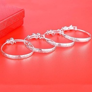 宝宝银镯子镀s999纯银聪明伶俐手镯 镀纯银手环儿童婴儿满月礼物20260117