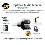 Audio Splitter U Shape 2in1 Mic &amp; Audio Headset Earphone Jack 3.5mm Male to Dual Female For Microphone Headphone Mobile Computer Speaker Laptop PC