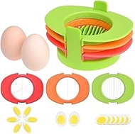Egg Slicer Set with 3 Cutters - Cut Boiled Eggs into Thin Slices, Wedges or Halves - Easy Manual Egg