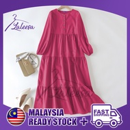 LALEESA DRESS WAFIA LD264242  Front Button Tiered Dress Muslimah Dress Plus Size Baju Raya 2024
