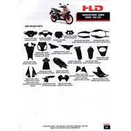 HONDA RSX INNER COVER SET - RSX 150 RS-X RS X RSX150 PVC FRAME INNER NON COLOR PARTS BODY SET HITAM