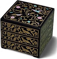 J-kitchens Heavy Box, 3 Tiers, 6.5 Inches, Square, Black Phoenix, 7.7 x 7.7 x 6.5 inches (19.5 x 19.