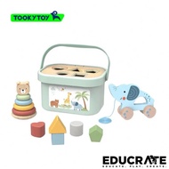 Tooky Land 3 in 1 educational toy box (shape sorter ,rainbow stacker Carry Case) by EducratePH