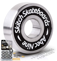 Precision Fast Spin Bearings Set | 8 Pack 608 2RS ABEC 9 Chrome Steel Deep Groove Ball Bearing Set f