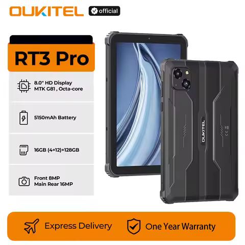 Oukitel RT3 PRO 5150mAh Battery 16GB+128GB 8"HD Display 13.9mm Ultra-Slim Profile IP68 &IP69K & MIL-