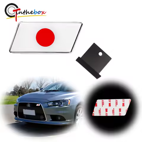 1pc Universal Japan Flag Rising Sun Emblem Badge W/Grille Aluminum Plate Car Styling Fits for Toyota