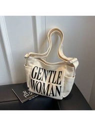 Gentle Women Printed Canvas Bag, Ladies' Shoulder Bag, Large Capacity Tote Bag, Handbag