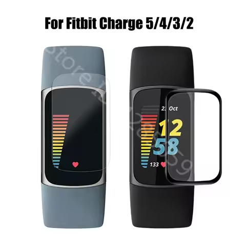 Clear Protective Film For Fitbit Charge 5/4/3/2 Full Coverage Clear Film For Charge5 Screen Protecto