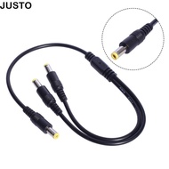 JUSTO Power Splitter, Copper Core Male to 2 Male Power Cord, Professional 5.5mm*2.5mm 22AWG Adapter 