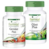 Fairvital Multivitamin Capsules Made of Fruit and Vegetable Powder - Natural, High Dose &amp; Vegan - with Vitamins &amp; Minerals - Fruit &amp; Vegetable Plus - 120 Capsules (60 x 2)