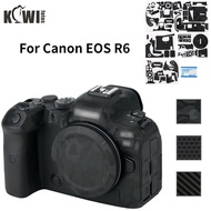 Kiwifotos ฟิล์มกันรอยสำหรับกล้อง3M สีดำ,ฟิล์มกันรอยสำหรับ Canon EOS R6เงากล้องสีดำสติ๊กเกอร์ตกแต่งอุปกรณ์ป้องกันฝาครอบฟิล์มสำหรับแคนนอน R6กล้องคาร์บอนไฟเบอร์สีดำ