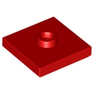 Lego 87580 Modified Plate 2 x 2 with Groove and 1 Stud in Center (Jumper) red