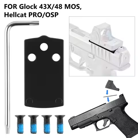 Titanium Adapter Plate For Glock 43X/48 MOS Hellcat OSP/Pro Holosun 407k/507k