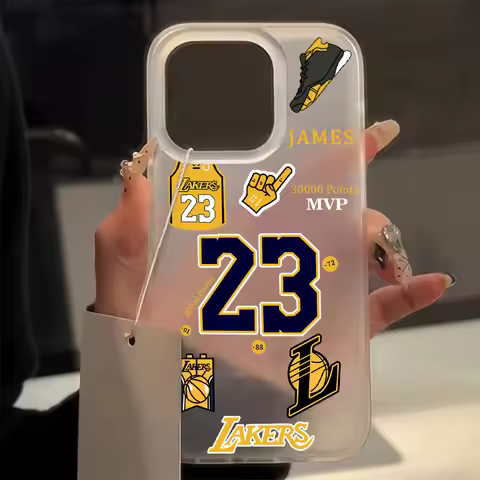 Stars Jersey Number 23 24 Transparent Frosted Shockproof Phone Case for NBA IPhone 16 15 14 Plus 13 