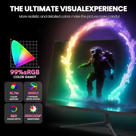 24 Inch Curved Gaming Monitor 200Hz 180Hz FHD 1080P Frameless AMD FreeSync Low Motion Blur Eye Care 