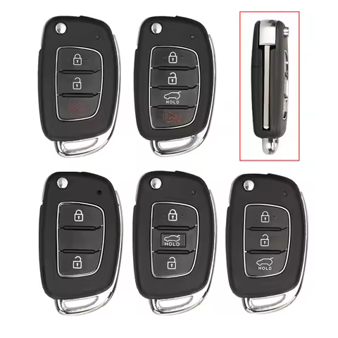 3/4 Bottons Car Flip Key Fob Case Shell for Hyundai Solaris Creta Ix25 Kona Tucson I10 Sonata I40 El