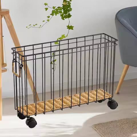 Storage Basket Farmhouse Nursery Key Bathroom with Handles Decorative Basket