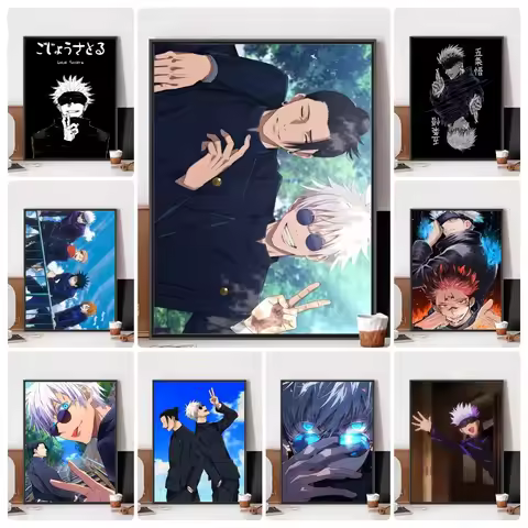DIY Satoru Gojo Jujutsu Kaisen Jigsaw Puzzles for Adults Focus Enhancement Therapy Office Decor Mean
