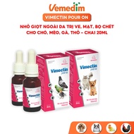 Topical drops for dogs, cats, birds and poultry Vemedim Vimectin pour on treatment & to prevent tick