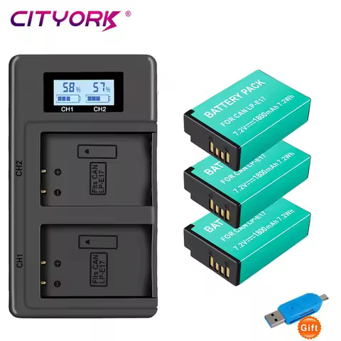 CITYORK LPE17 LP E17 LP-E17 E17 Battery For Canon EOS 200D M3 M6 750D 760D T6i T6s 800D 8000D Kiss X