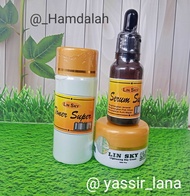 paket hemat isi 3 - cream- toner-serum super glowing/ susah putih/flek hitam/ jerawat / cream linsky