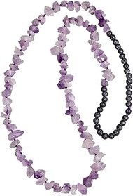 Lightock Raw Drusy Quartz Amethyst Crystal/Lava Stone Long Necklaces for Women Essential Oil Diffuse