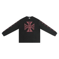 West CoastChoppers 26SS West Coast Cross Flame Print Washed Long Sleeve T-Shirt