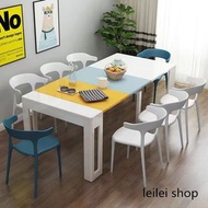 P674 折疊餐枱 伸縮枱 飯枱 飯桌 餐桌餐椅組合 收縮台 大尺寸長方形吃飯枱 Dining table #Dining chairs 全新包送貨