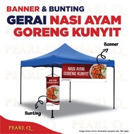 Banner Gerai Makanan Nasi Ayam Goreng Kunyit Pasar Malam Bunting Bazaar Ramadhan Nasi Ayam Bakar Nasi Kerabu Kari Ayam