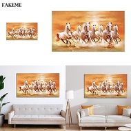 FAKEME 7 Running Horses Wall Decor, Canvas Print Picture, Gift, Landscape Artwork, Animal Painting f