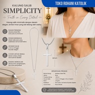 TITANIUM CROSS NECKLACE (CRUX) CROSS NECKLACE/ Wanita CATHOLIC CHRISTIAN MEN'S CROSS NECKLACE/