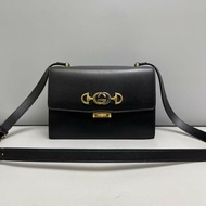 Gucci古馳 zumi黑色全皮肩背包斜背包