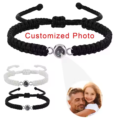 Custom Photo Bracelet Projection Hand Woven Personalized Photo Bracelet Memory Bracelet Photo Best F