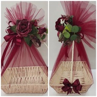 (GBK 0013) Gubahan bakul siap kain net untuk bakul hantaran, bakul buah, bakul kuih muih,bakul cende