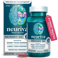 NEURIVA Memory 3D Brain Supplements for Memory and Focus, Vitamin B12 & B6, Folic Acid, 50 Count Cap