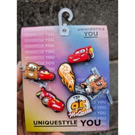 Set of 6 MCqueen slipper charms, jibbitz cross mcqueen charm, car slipper decoration accessories