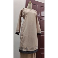 Baju Kurung Pesak Pahang Cotton Nude Sandy Skin  XS-XL