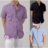 [S-4XL] kemeja lelaki🔥Plain men's shirt formal men's lengan pendek (no logo) 100%Cotton