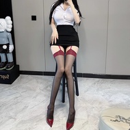 Suspenders Stockings Sexy Suspenders One-Piece Stockings Pure Desire Red Stockings Women Contrast Co