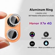 For HONOR X7e 4G Max HD Glitter Diamond Metal Ring Camera Glass Lens Protector For Honor X7E HonorX7