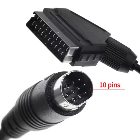 1.8m Scart Cable for Sega Saturn Controller Audio Video Cord for Sega Saturn RCA AV Stereo Extension