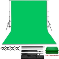 Photo Video Studio Adjustable 2x2m Backdrop Background Stand Support System Kit with 2x3m Green Scre