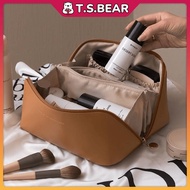 Large Capacity Leather Cosmetic Bag Makeup Bag Travel Organizer Pouch Luxury Pillow Bag Toiletries K