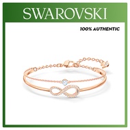 Swarovski Hyperbola Bangle Infinity Twist Jewelry Collection Rose Gold Tone Finish, Clear Crystals Bangle Bracelets