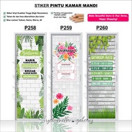 BATHROOM DOOR STICKER - FLOWER AND LEAF BATHROOM STICKER