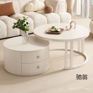 Style Small Apartment Coffee Table Luxury Round Coffee Table Household Combination Table Table Board