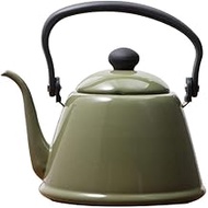 Coffee Pot Household Long Mouth Pot Coffee Water Kettle Hand-Made Coffee Maker Enamel Drip Stainless Steel Coffee Pot (Color : Green, Size : 2L) (Green 2L) lofty ambition