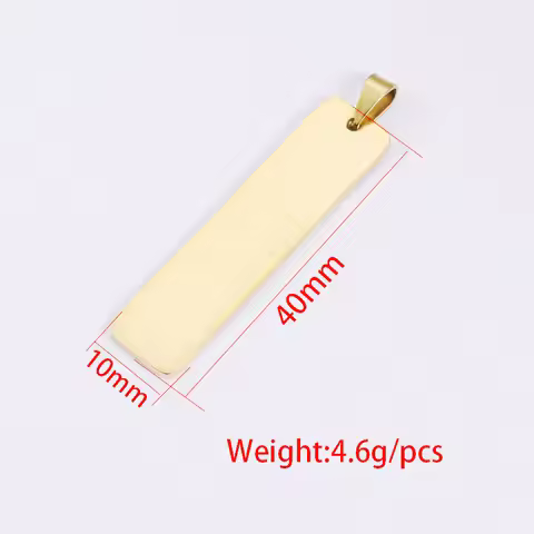 20pcs Lot 304 Stainless Steel Bar Strip Charms 10x40mm with Claps for Necklace DIY